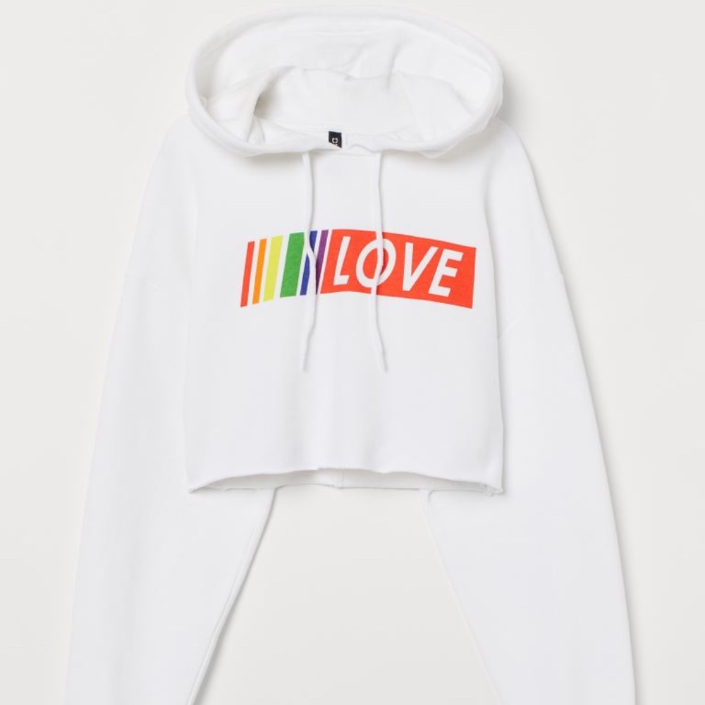 Rainbow Love Crop Hoodie